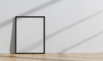 AI generated Blank picture frame hanging on the wall. Mock up photo