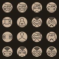 Game controller icons set on black background for graphic and web design. Simple vector sign. Internet concept symbol for website button or mobile app