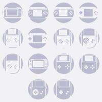 Set of different types of portable video game console. Vector illustration.