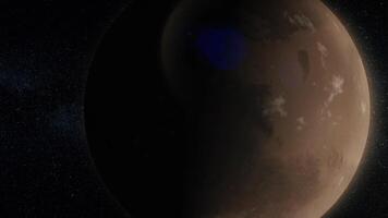 planet i Plats. sol- systemet och Plats objekt. abstrakt vetenskaplig bakgrund - lysande planet i Plats, nebulosa och stjärnor. jord och galax på bakgrund. video