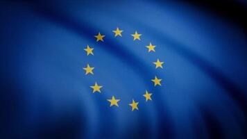 bandiera di il europeo unione. bellissimo europeo bandiera. bandiera di Europa agitando a vento nel Lento, ciclo continuo. senza soluzione di continuità ciclo continuo - bandiera di il europeo unione agitando nel il vento con altamente dettagliato tessuto struttura video