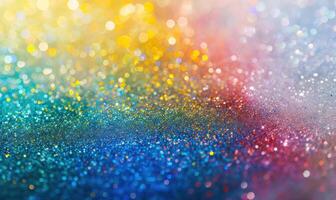 AI generated Colorful glitter texture background. Abstract multicolored bokeh. photo