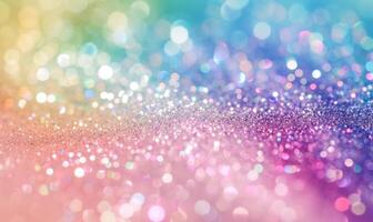 AI generated Colorful glitter bokeh on white background, abstract background. photo