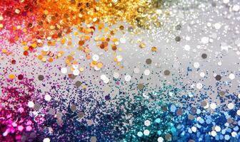 AI generated Colorful glitter background with bokeh defocused lights and shadow photo