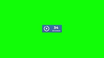 37 Seconds Countdown Timer. Countdown Green Screen Chroma Key. Stylish Simple Design video