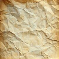 AI generated Crumpled brown paper texture. Abstract background and texture for design. photo