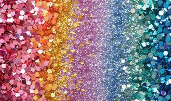 AI generated Colorful glitter background with bokeh defocused lights and shadow photo