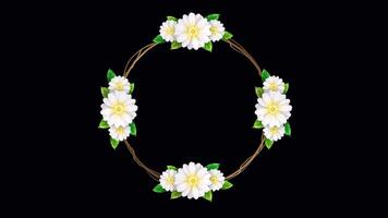 ett elegant titel ram dekorerad med vit blommor för din bröllop video