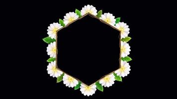 een elegant titel kader versierd met wit bloemen voor uw bruiloft video