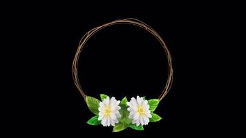 ein elegant Titel Rahmen dekoriert mit Weiß Blumen zum Ihre Hochzeit video