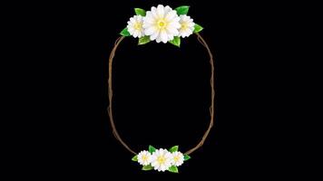 An elegant title frame decorated with white flowers for your wedding video