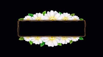 een elegant titel kader versierd met wit bloemen voor uw bruiloft video