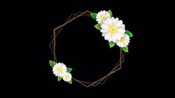 un elegante título marco decorado con blanco flores para tu Boda video
