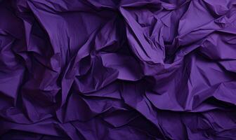 AI generated Purple creased crumpled paper background grunge texture backdrop photo