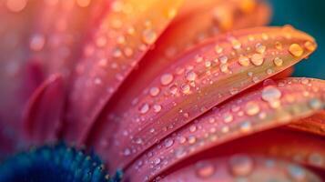 AI generated Close-up image capturing the vibrant colors and delicate details of flower petals in full bloom, background image, AI generated photo