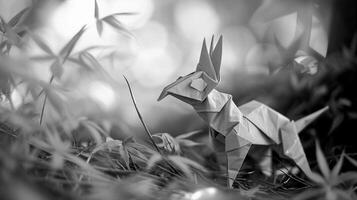 AI generated Origami Menagerie, background image, generative AI photo