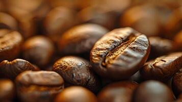 AI generated Textures and details of individual coffee beans, background image, AI generated photo