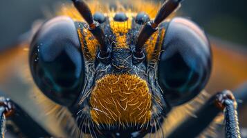 AI generated Macro shot that captures the gaze of an insect through its eyes, background image, AI generated photo