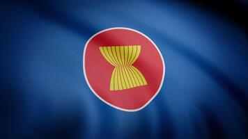 Beautiful satin finish looping flag animation of ASEAN. ASEAN Flag Close Up Realistic Animation Seamless Loop video