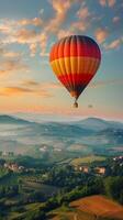 AI generated Hot Air Balloon Adventure, background image, generative AI photo