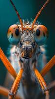 AI generated Macro shot that captures the gaze of an insect through its eyes, background image, AI generated photo