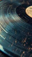 AI generated Intricate grooves and textures on the surface of a vinyl record, background image, AI generated photo