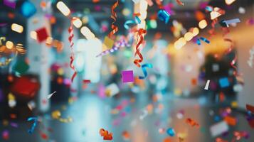 AI generated Office Celebrations, Capture the joyous atmosphere of office celebrations, background image, generative AI photo