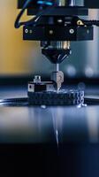 AI generated 3D Printing Innovation, highlight the process of 3D printing, background image, generative AI photo