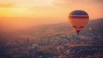 ai generado caliente aire globo aventura, antecedentes imagen, generativo ai foto