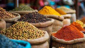 AI generated Spice Market Adventure, background image, generative AI photo