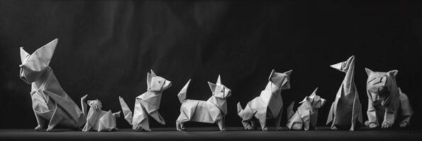 ai generado origami casa de fieras, antecedentes imagen, generativo ai foto