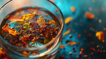 AI generated Spice Infusion, process of infusing oil or water with spices, background image, generative AI photo