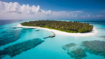 AI generated Beautiful island in the Maldives aerial photography photo