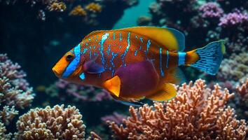 AI generated Beautiful fish underwater photo