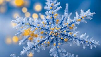 AI generated Beautiful, snowflake, close-up, photo