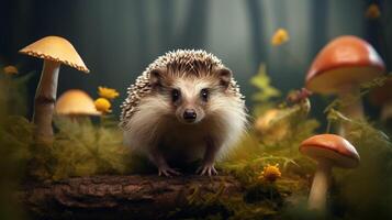 AI generated hedgehog high quality image photo