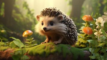 AI generated hedgehog high quality image photo