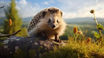 AI generated hedgehog high quality image photo