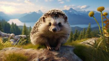 AI generated hedgehog high quality image photo