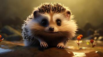 AI generated hedgehog high quality image photo