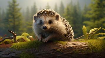 AI generated hedgehog high quality image photo