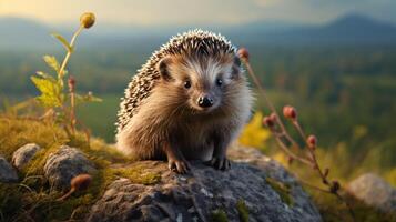 AI generated hedgehog high quality image photo