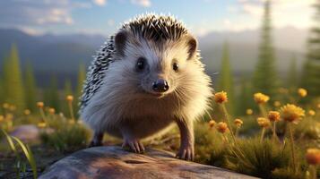 AI generated hedgehog high quality image photo