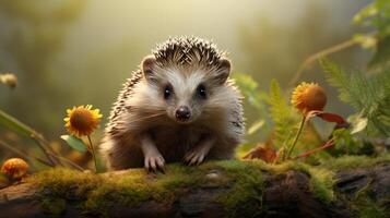 AI generated hedgehog high quality image photo