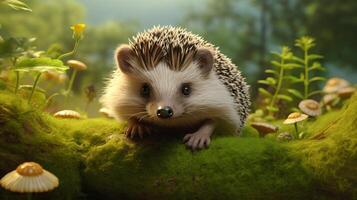 AI generated hedgehog high quality image photo