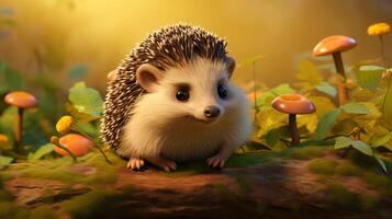 AI generated hedgehog high quality image photo