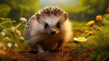 AI generated hedgehog high quality image photo