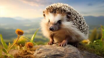 AI generated hedgehog high quality image photo