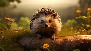 AI generated hedgehog high quality image photo