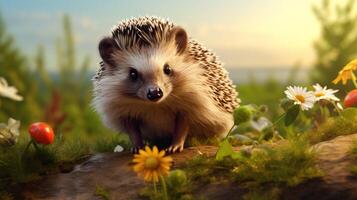 AI generated hedgehog high quality image photo